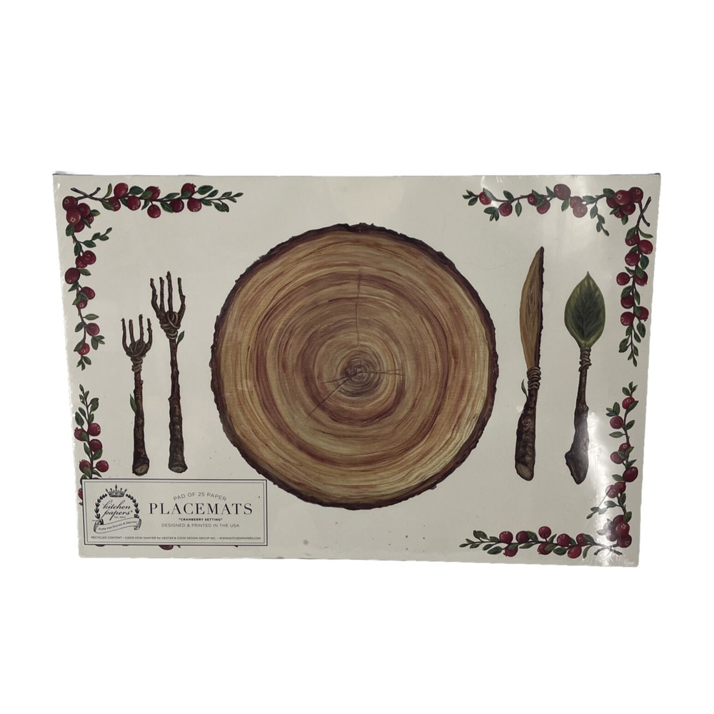 Kitchen Papers Paper Placemats Cranberry Setting Pad Of 25 Hester & Cook Sealed